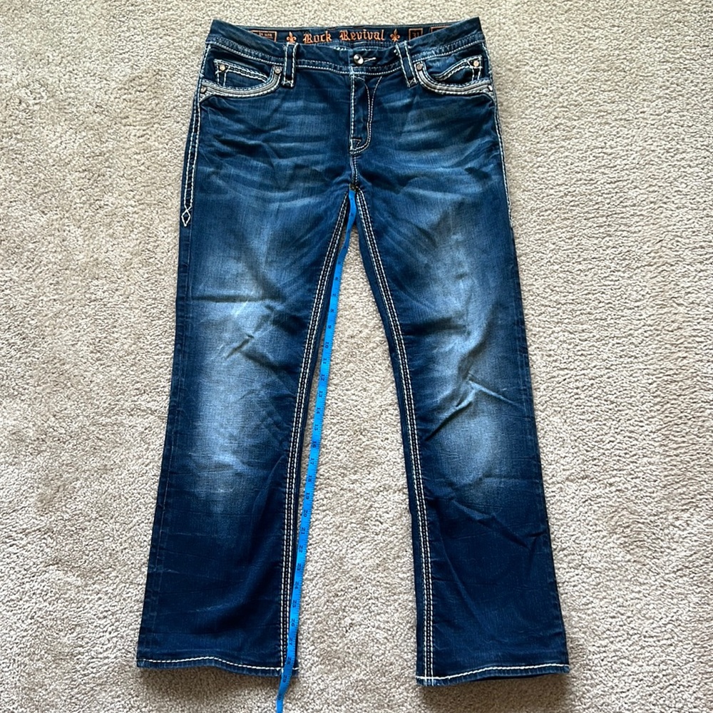 Rock Revival. Eleanor Easy Boot Stretch Jeans. Gently worn. Lots of bling!